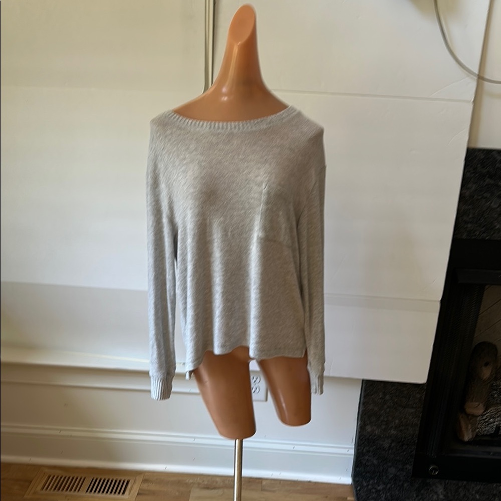 Stars Above Gray Boxy Long Sleeve Sweatshirt